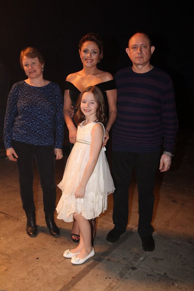 Началова с родителями и дочерью